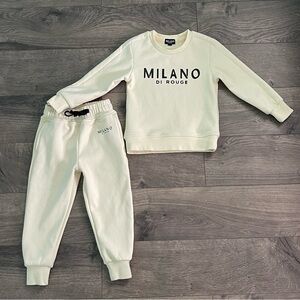 Milano Di Rouge 4T Cream Lux Signature Crewneck Sweatsuit